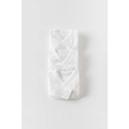 THREE-PACK OF SURPLICE WRAP BODYSUITS