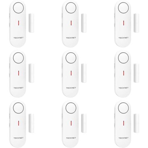 TECKNET Door Alarms for Kids Safety, Window Alarm Pool Alarms Door Alarm for Home Security, 2-in-1 Alarm & Chime, 3-Level Volume Control, Wireless Alarm for House Hotel Cars Sheds Caravans (9 Pack)