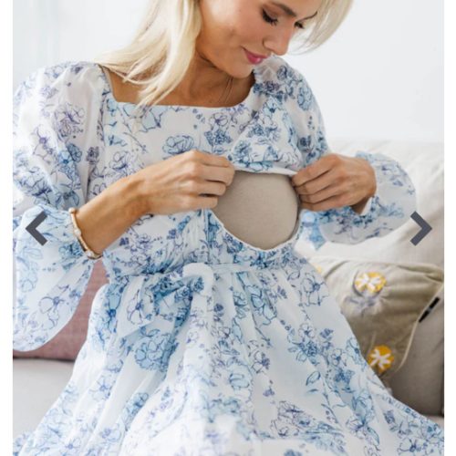 NURSING COLLECTION: Feeling Oh So Sweet Blue Toile Midi Dress
