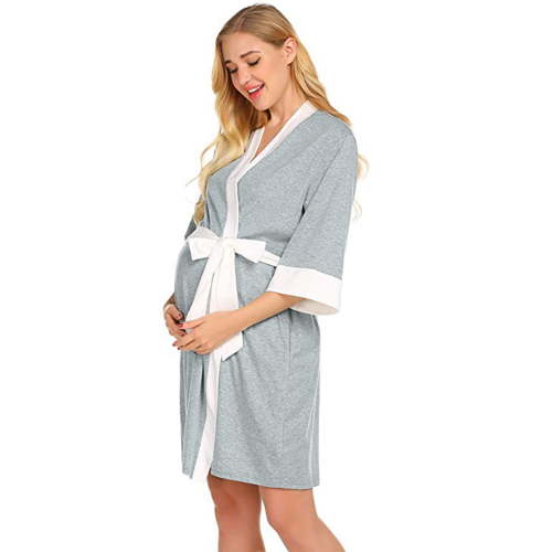 LIIPEE Women Sleepwear Maternity Gown Maternity Dress Postpartum Home Dress Nursing Dress Feeding Pajamas For Puerpera Breathable Homewear