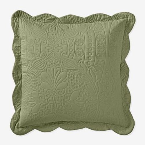 BrylaneHome Lily Pinsonic Damask Euro Sham - Sage