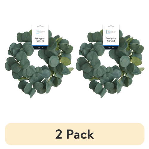 (2 pack) Mainstays Artificial Eucalyptus Garland 5 feet Green