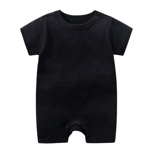 Zanarzt Infant Girl Jumpsuit Romper Summer Short Sleeve Bodysuits One Piece Organic Cotton for Infant Baby Boys Girls Unisex Black,3-6 Months
