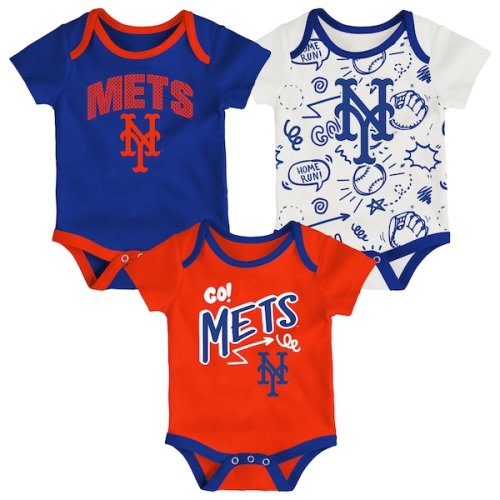 New York Mets Outerstuff Infant & Newborn All Day Play Three-Piece Bodysuit Set