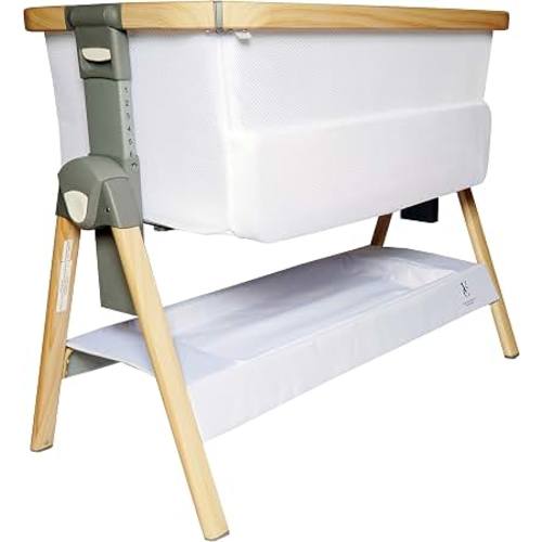 Amazon.com: Venice Child California Dreaming Bedside Crib Bassinet w/Travel Case, Bamboo Bassinet Sheet, Removable Bamboo Compressed Cotton Mattress, Height Adjustable, Easy Clean - White