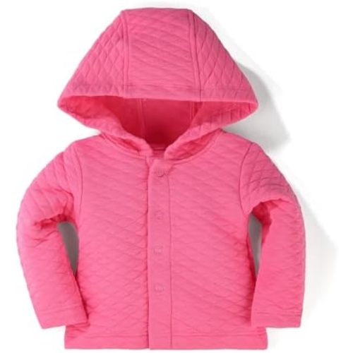 100% Cotton Baby Fall Hoodies Jacket, Comfortable Soft and Warm Baby Spring Jacket,0-24Months Solid-Coloured Coat