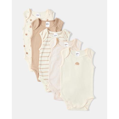 5 Pack Sleeveless Bodysuits - Kmart