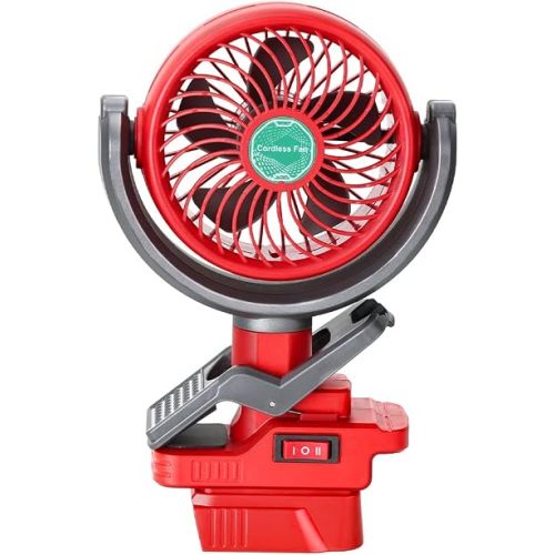 Cordless Clip-on Fan Compatible with Milwaukee M18 18V Battery (Tool Only)