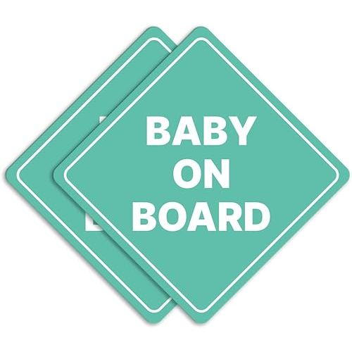 GEEKBEAR Baby on Board Car Sign Magnet 2 Pack