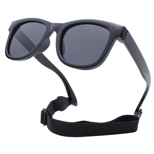 COASION Bendable Flexible Polarized Newborn Baby Sunglasses with Strap for Infant Boys Girls Age 0-12 Months CA8042