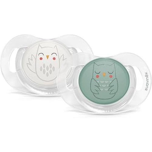 Suavinex Bonhomia SX PRO Physiological Pacifier, Supports Breastfeeding Babies, Pacifiers 0-6 Months, 2 Pack Baby Pacifier, Baby Accessories, (Mint/Beige)