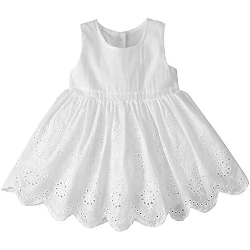 Toddler Baby Girls Dress Embroideries Floral Summer Seaside Beach Sundress Onepiece Outfits