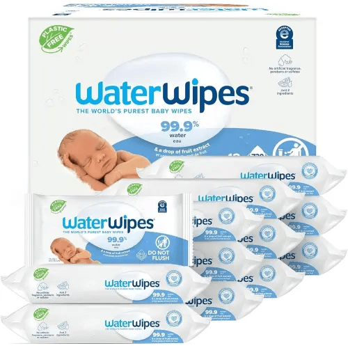 WaterWipes Sensitive+ Newborn & Baby Wipes, 3-In-1 Cleans, Cares, Protects, 99.9% Water, Unscented & Hypoallergenic, 720 Count (12 Packs)