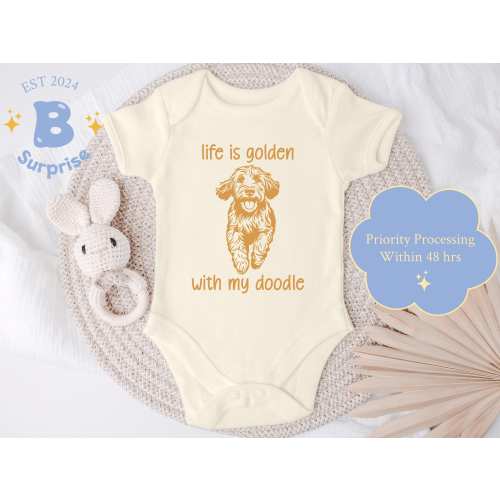 Goldendoodle Baby Onesie®: Dog Lover Gift, Natural Cotton Bodysuit