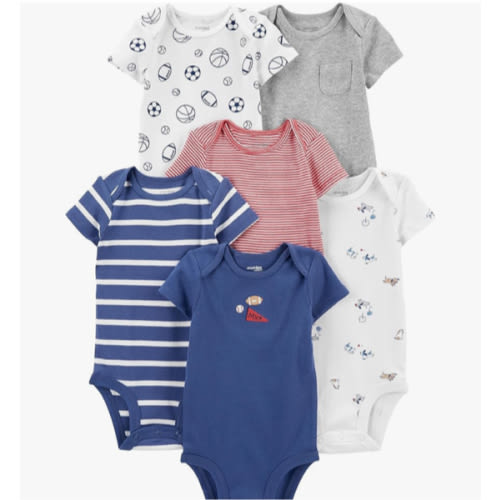 Simple Joys by Carter's Baby-Boys 6-Pack Short-Sleeve Bodysuit 6-9 months