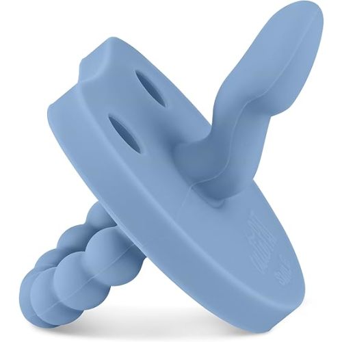 Ryan & Rose Cutie PAT Smile - Orthodontic Pro Pacifier and Teether (Dusty Blue)
