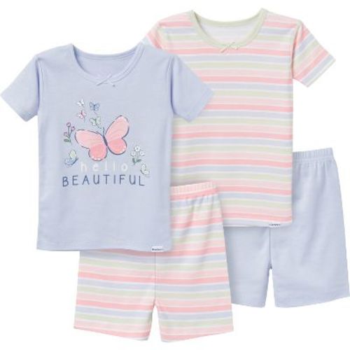 Gerber Toddler Girl Short Sleeve Pajamas Set, 4 Piece Set