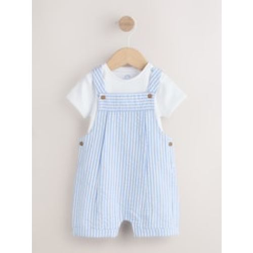 Buy Blue Stripe Woven Dungaree and Bodysuit Baby Set (0mths-2yrs) from Next USA