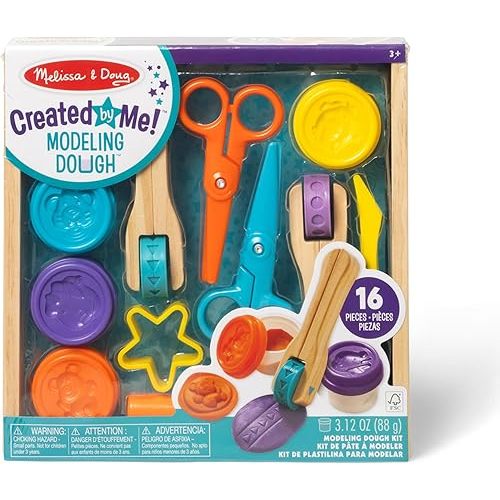 Melissa & Doug Created by Me! Cut, Sculpt, and Roll Modeling Dough Kit with 8 Tools and 4 Colors of Modeling Dough