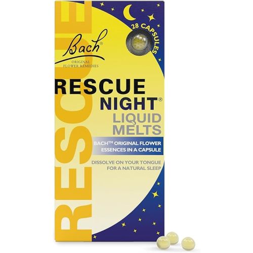 Bach RESCUE SLEEP Liquid Melts, Natural Orange Vanilla Flavor, Natural Sleep Aid, Stress Relief, Homeopathic Flower Essence, Free of Melatonin, Gluten & Sugar, Non-alcohol, Non-Narcotic, 28ct.