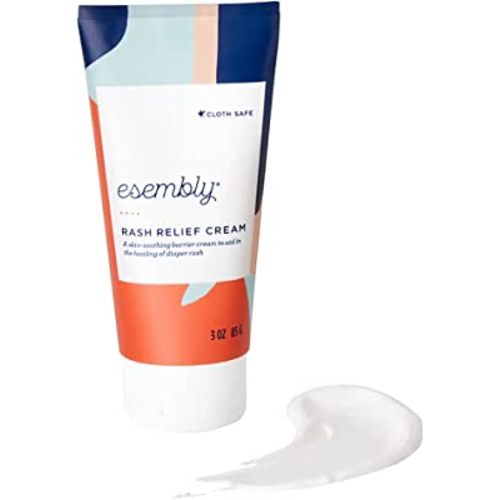 Esembly Rash Relief Cream, Organic and Cloth Friendly Zinc Oxide Barrier Cream, Soothes and Heals Diaper Rash, Natural Aid for Baby Bottom Discomfort, 3oz