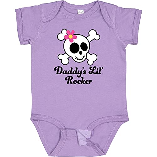 inktastic Daddy's Little Rocker Skull Baby Bodysuit