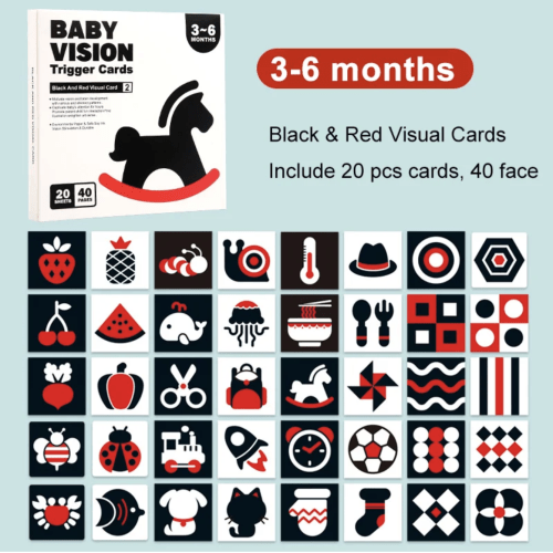 Montessori Baby Visual Stimulation Cards | Montessori Toys – 3-6 Months