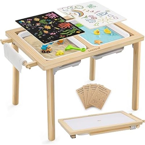 Easyego Toddler Sensory Table – Educational Kids Table for Sand and Water Play with Foldable Storage Bins, Ideal Gift for Children - Foldable