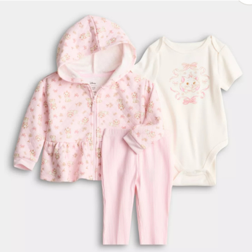 Baby Girl Disney's Jumping Beans® 3-pc. Quilted Peplum Hoodie, Bodysuit & Leggings Set
