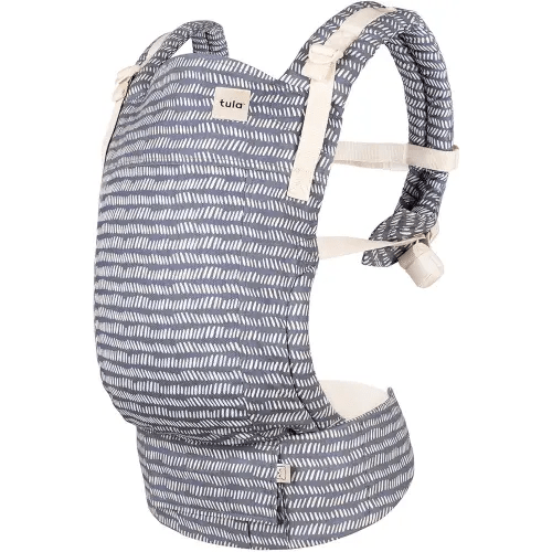 Baby Tula Breathable Mesh Explore Panel Free-to-Grow Baby Carrier - Adjustable, Newborn to Toddler Carrier - Ergonomic Fit for 7lbs to 45lbs - 3 Position Carrying Options - Beyond (Steel Blue/Dash)