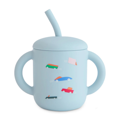 Mushie Baby Silicone Training Cup + Straw