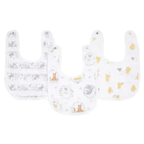 Cotton Muslin Snap Bib 3pk Winnie + Friends | aden + anais