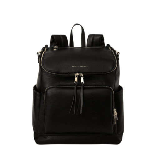 Lullaby Diaper Backpack Black | Poppy and Peonies – Poppy & Peonies