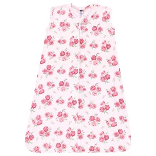 Hudson Baby Infant Girl Cotton Sleeveless Wearable Sleeping Bag, Sack, Blanket, Blush Rose, 0-6 Months