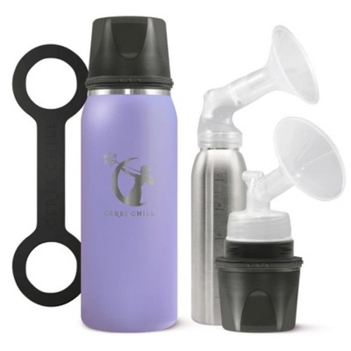 CERES CHILL OG Breast Milk Chiller – Up to 20-Hour Cooling – Pump-Direct Compatible – Stainless Steel, 27 oz, Lavender