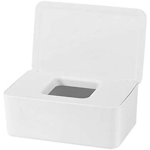 DEF Wipes Dispenser Baby Wipes Case Sealed Keeps Wet Tissue Fresh Flushable Case Holders Easy Open and Close Non-Slip for Desk Office Dorm Kitchen Washroom Vanity (White)
