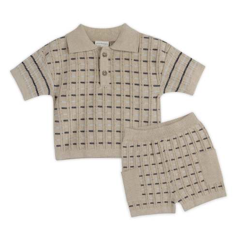 Henry Textured Baby Polo Sweater Shirt & Shorts Set (Organic Cotton) – Twinkle Twinkle Little One