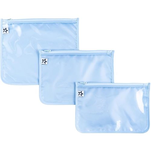 Tiny Twinkle Diaper Bag Organizing Pouches|3 Pack Mess-Proof Clear Front Travel Organizer Bags&TSA Approved Toiletry Bag Set for Baby and Mom Essentials