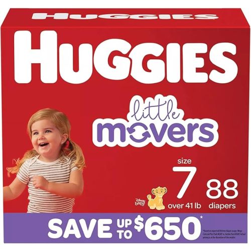 Huggies Size 4 Diapers, Little Movers Baby Diapers, Size 4 (22-37 lbs), 150 Count (6 Packs of 25), Packaging May Vary