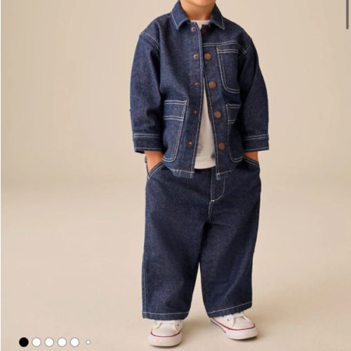 Buy Rinse Wash Denim Shacket and Wide Leg Jeans Set (3mths-7yrs) from Next USA