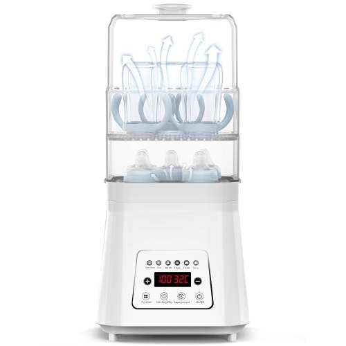 RUPOUN 8-in-1 Baby Bottle Sterilizer and Dryer, Electric Steam Warmer, Food Prep, White