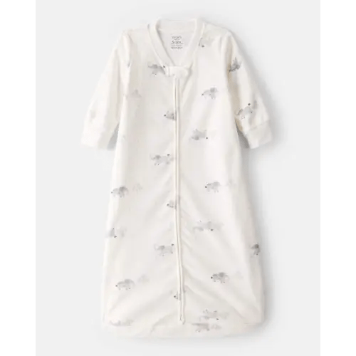 Baby Elephant Print Long-Sleeve Wearable Blanket - White | Carter's