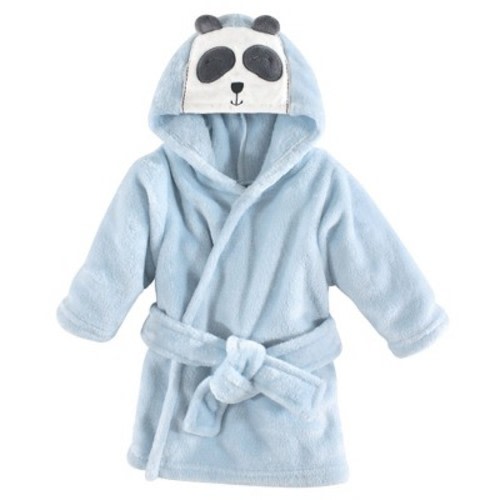 Hudson Baby Infant Boy Plush Animal Bathrobe, Modern Panda, 0-9 Months