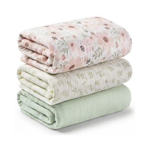 3-Pack Lyra Muslin Swaddle Blankets for Newborns, Large Cotton Nursery Baby Blankets, Soft & Breathable