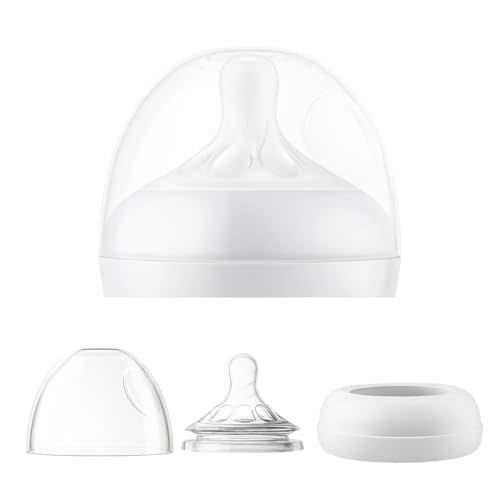 Replacement Nipple, Ring & Cap Set Compatible with Philips Avent Natural Response Bottles, Extra Fast Flow (Flow 5), 10-Pack, Individually Wrapped