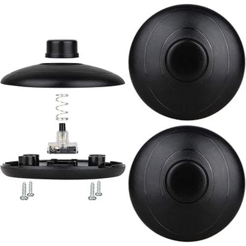 Helunsi 3Pcs Floor Lamp Foot Switch, Black Foot Pedal Switch, Round Floor Lamps Foot Inline Switch, Step ON Off Spring Push Button, for Control Replacement Floor Lamp Extension Cord Parts - Pack of 3
