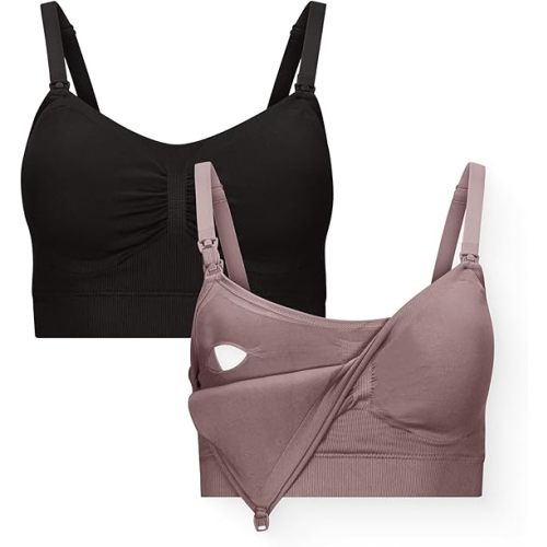 Kindred Bravely Essentials Pumping and Nursing Bras, Hands Free, Nursing Bras for Breastfeeding, 2 Pack
