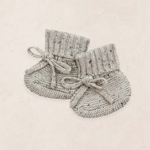 Knit Booties - Grey Speckle