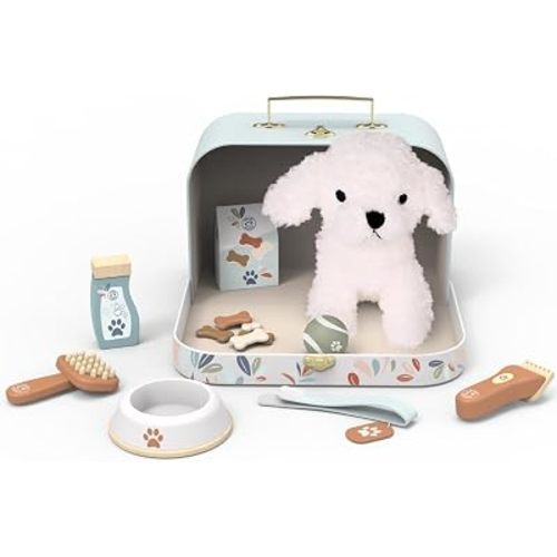 SPEEDY MONKEY My Little Dog Care Suitcase Plush Dog & Accessories Ages 3-6