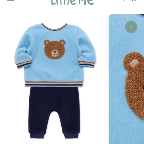 Fuzzy Bear Velour Jogger Set (3M-12M)